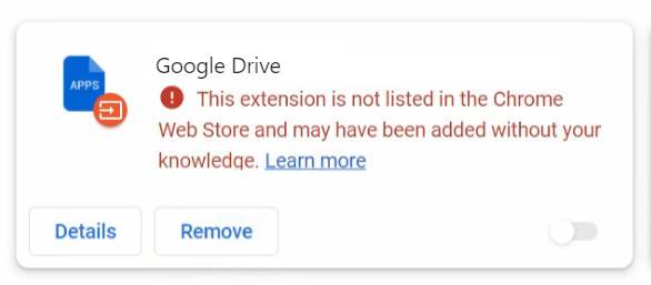 fake Google Drive Extension