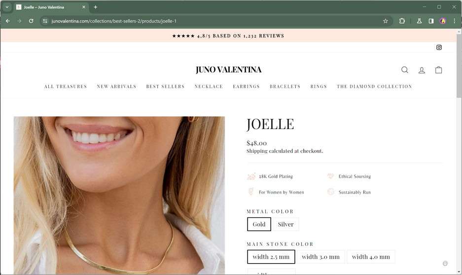 JunoValentina Scam Store A Fake Jewelry Website