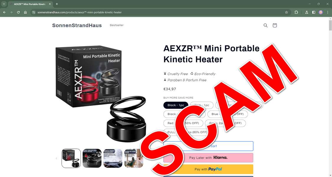 Beware The AEXZR Mini Portable Kinetic Heater Scam - Read This