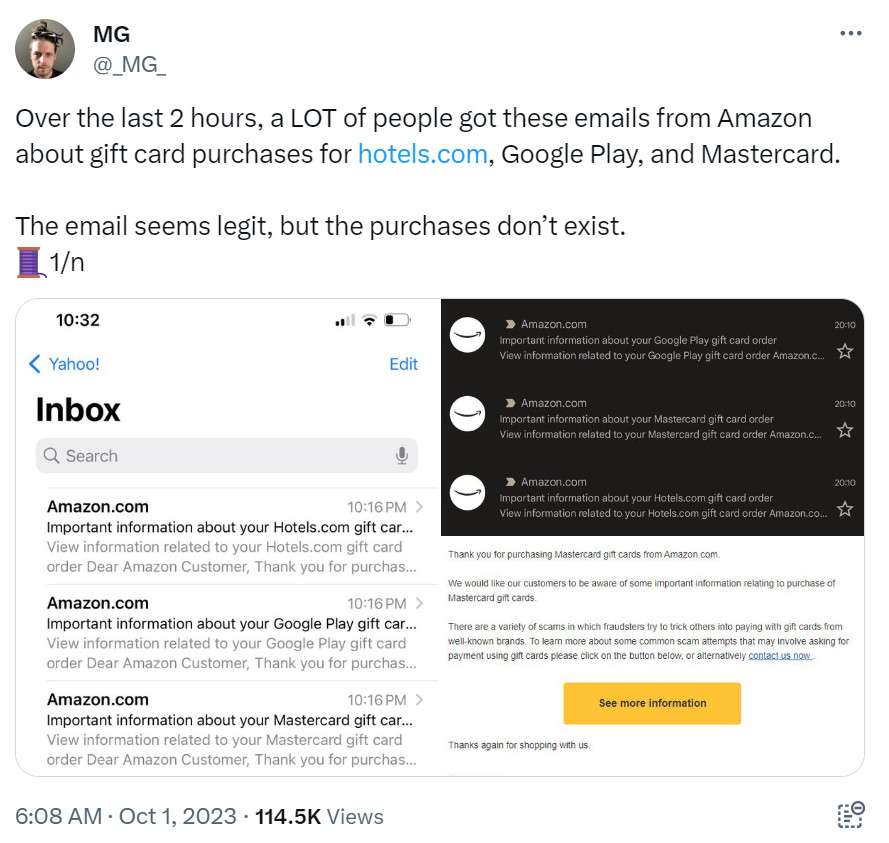 amazon gift card email example