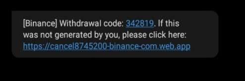 Binance SMS Scam