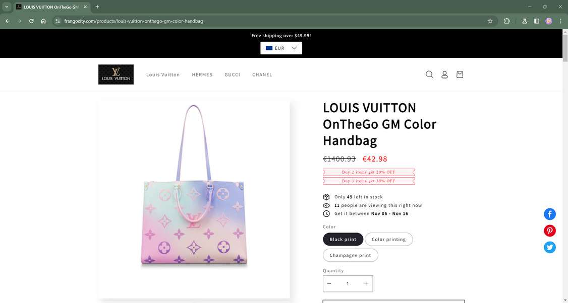 URL-Based Phishing: Fake Louis Vuitton