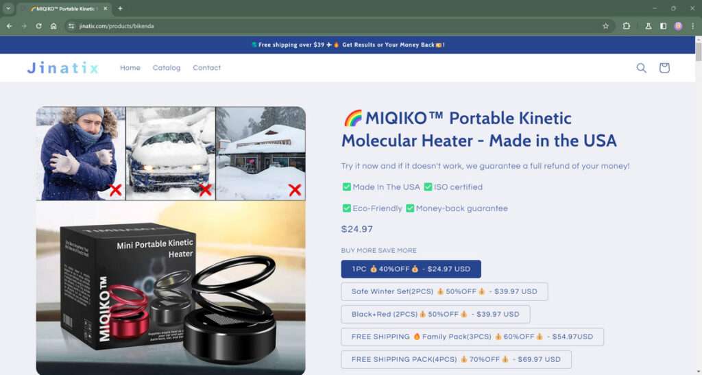 Buy 4PCS MIQIKO Portable Kinetic Molecular Heater, MIQIKO Kinetic
