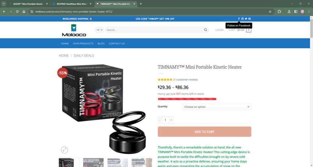 Beware The Viral TIMNAMY Mini Portable Kinetic Heater Scam