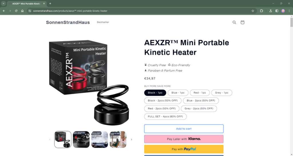 Beware The AEXZR Mini Portable Kinetic Heater Scam - Read This