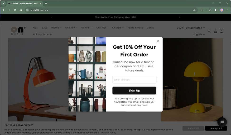 Onshelfdecor.com scam