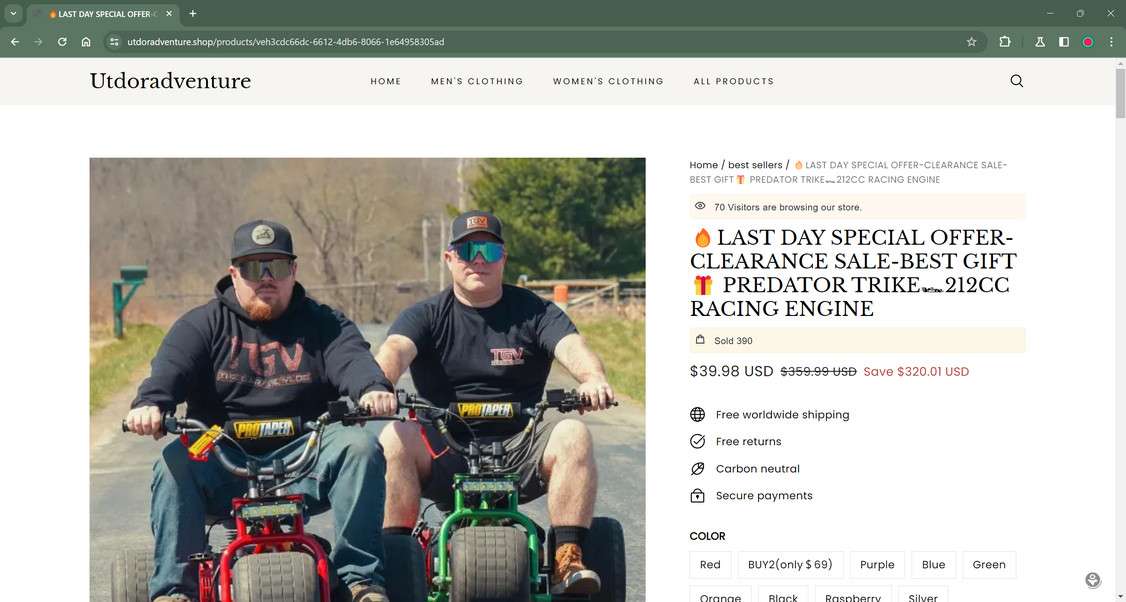 Utdoradventure.Shop scam