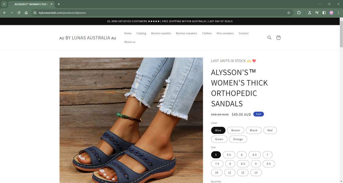 bylunasandals.com scam