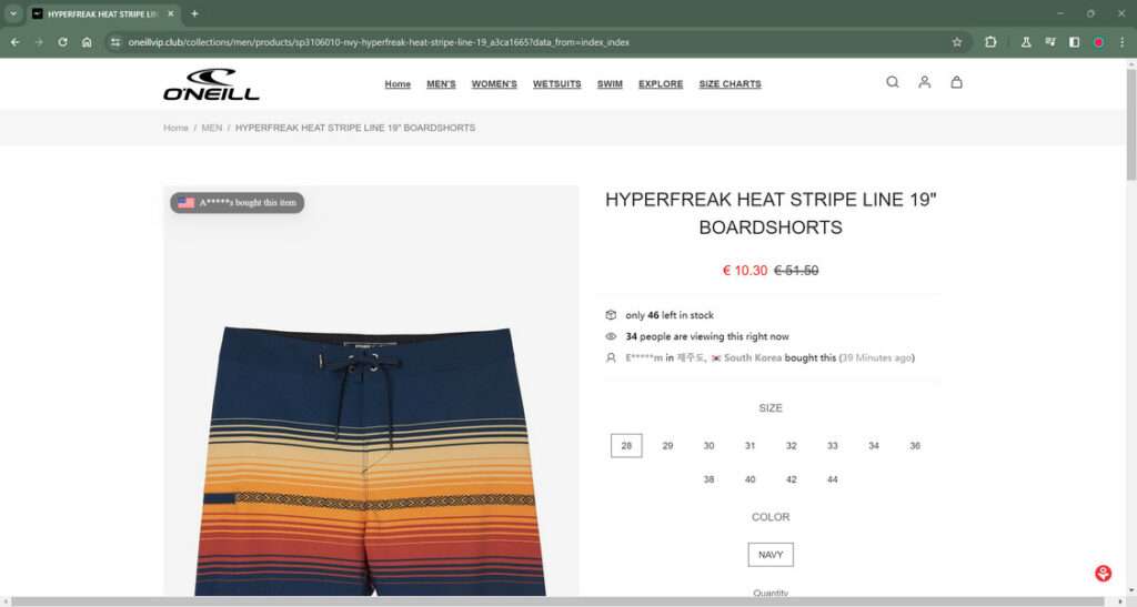 OneillVIP.club Scam Store: A Fake O'Neill Website 1 oneillvip.club scam