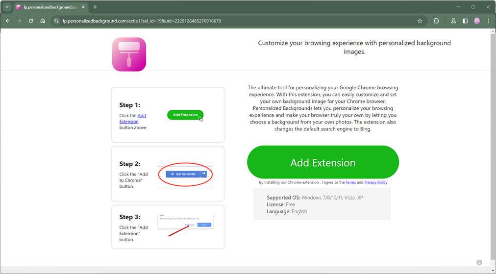 personalizedbackground.com malware