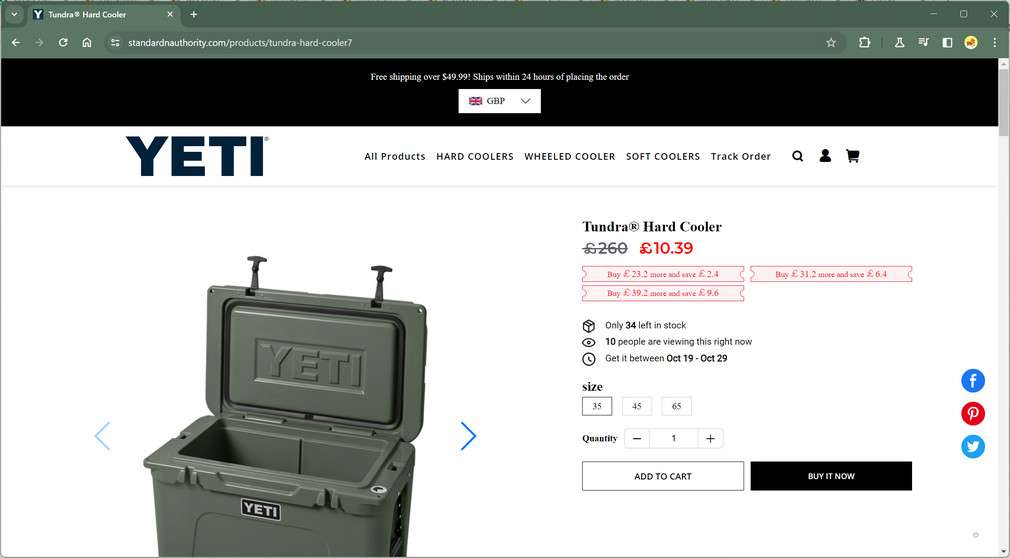 YETI Cooler SCAM Stores