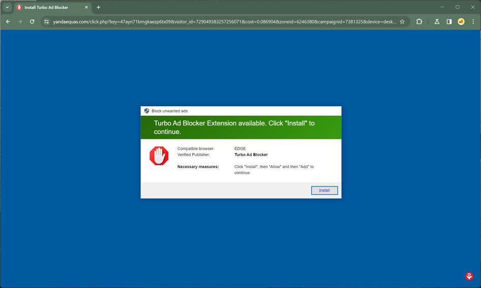 Yandaequas.com malware