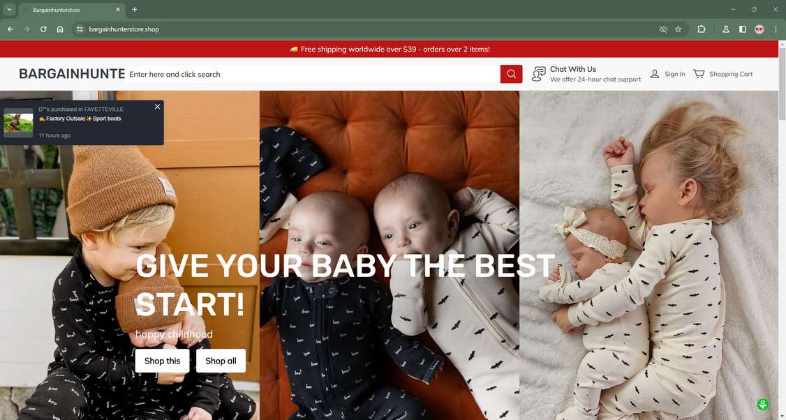 Bargainhunterstore.shop scam