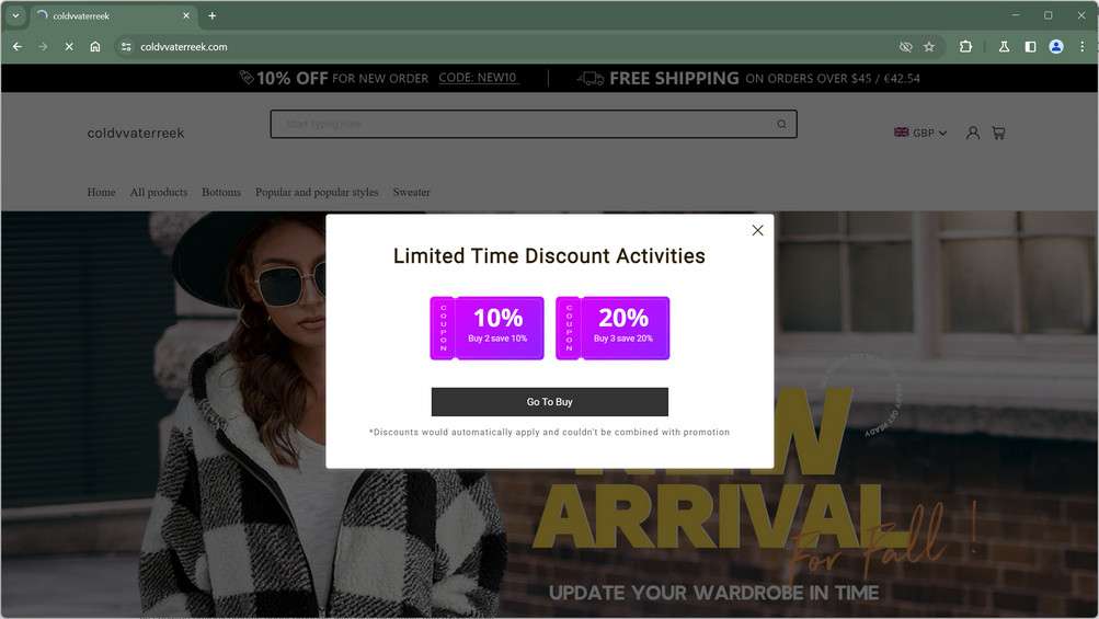 Coldvvaterreek.com scam