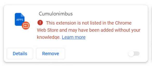 Cumulonimbus Malicious Extension