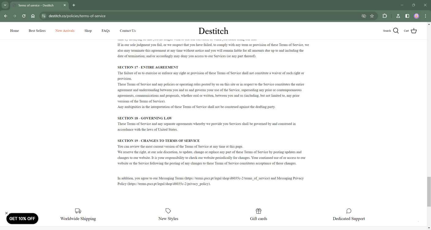 Destitch.co Store Scam Report - Stay Away From ItDestitch.co
