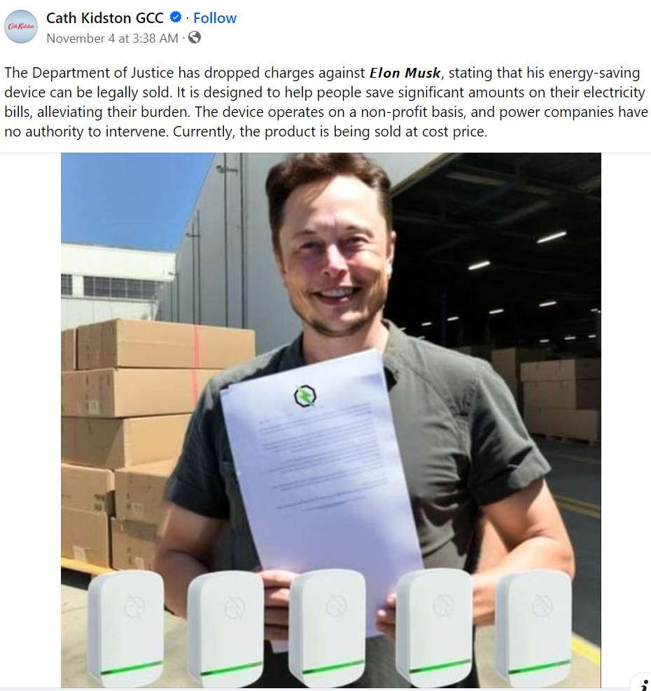 Don't Fall For The Elon Musk Energy Saving Device Scam