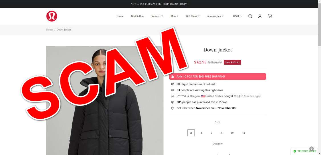 Beware Of Fake Lululemon Clearance Sales Scamming Shoppers
