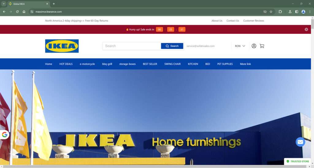 Massimoclearance.com scam