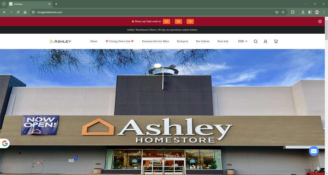 Ashley on sale homestore website