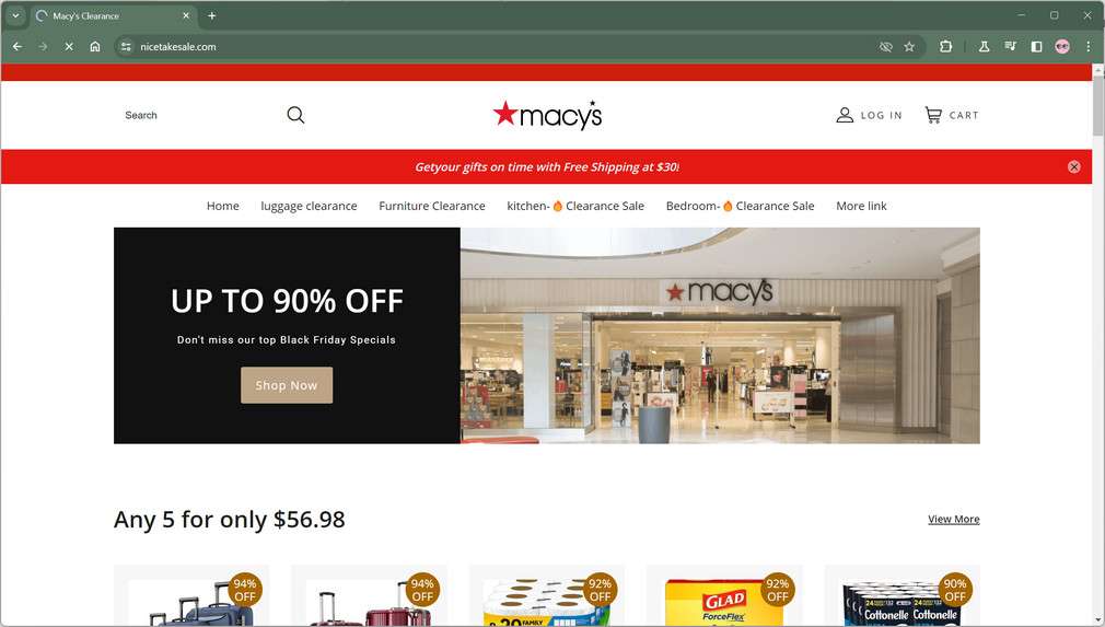 Nicetakesale.com scam