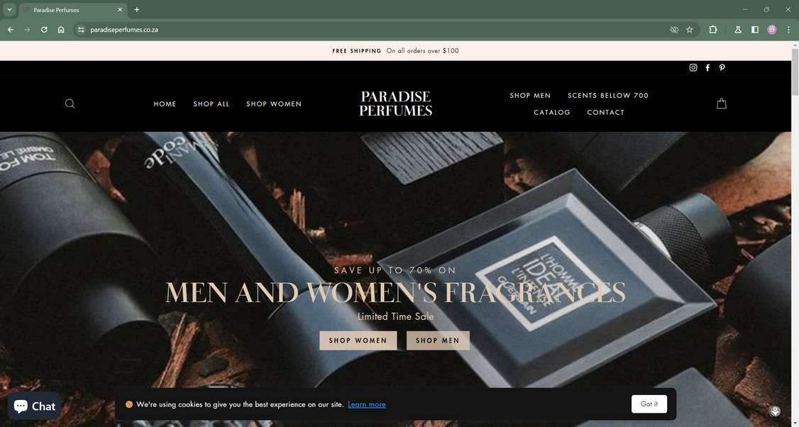 Paradiseperfumes.co.za scam