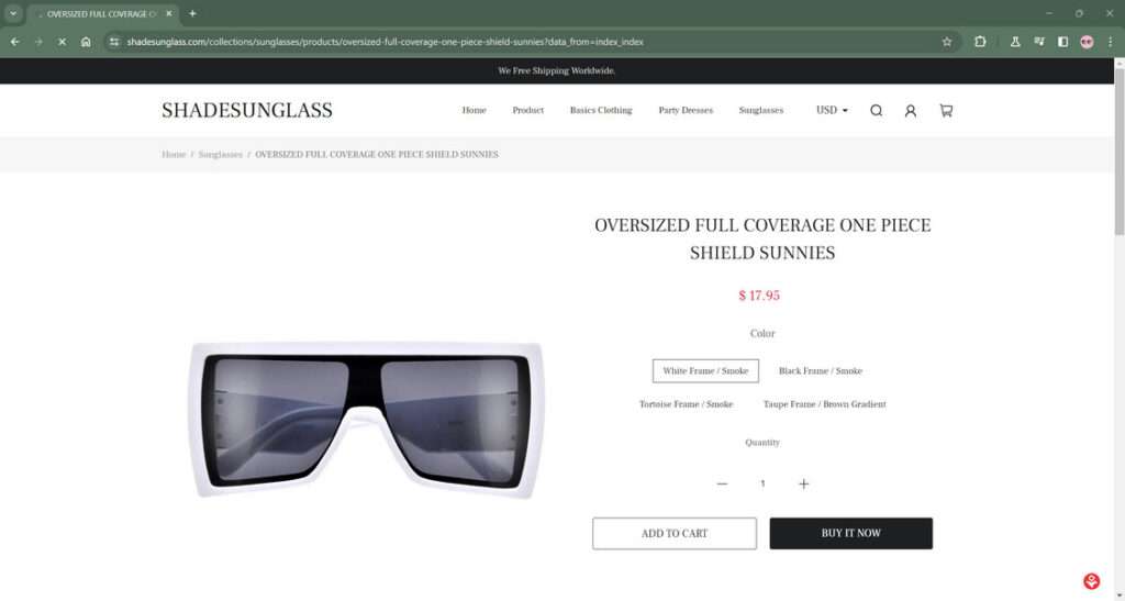 Shadesunglass.com scam