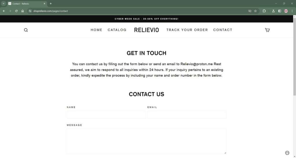 Shoprelievio.com scam