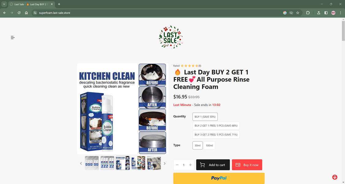 Superfoam.last-sale.store scam