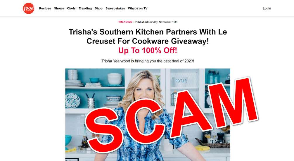 Don't Fall For The Trisha Yearwood Le Creuset Giveaway Scam