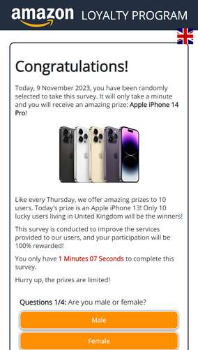 Twinmumrod.live fake survey alert