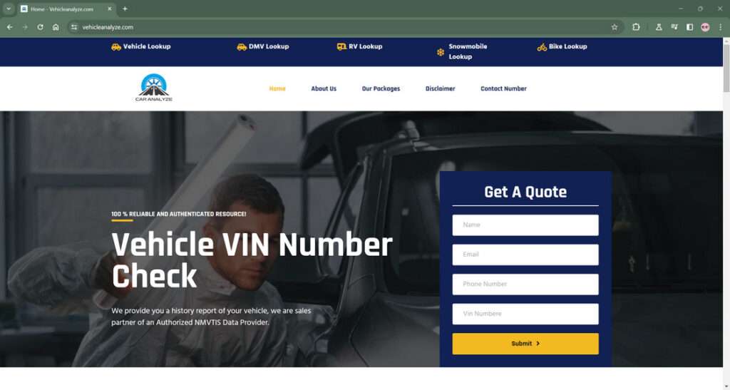 Vehicleanalyze.com Car Scam