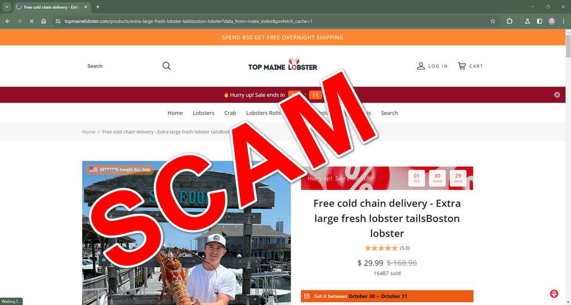 Viral 70% Off King Crab Scam
