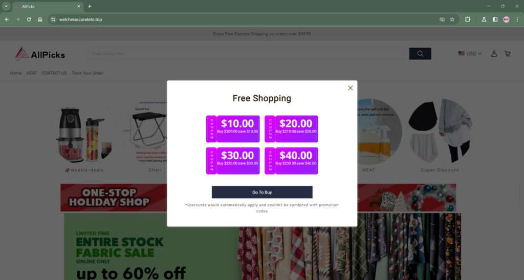 Watchesaccurateto.top scam