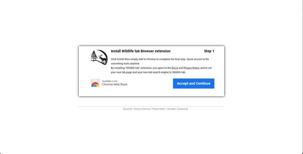 Wildlife tab Browser extension