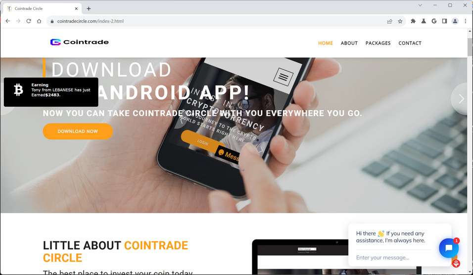 Don't Fall For the Cointradecircle.com Scam - Read Our Report 1 cointradecircle.com trendmicro