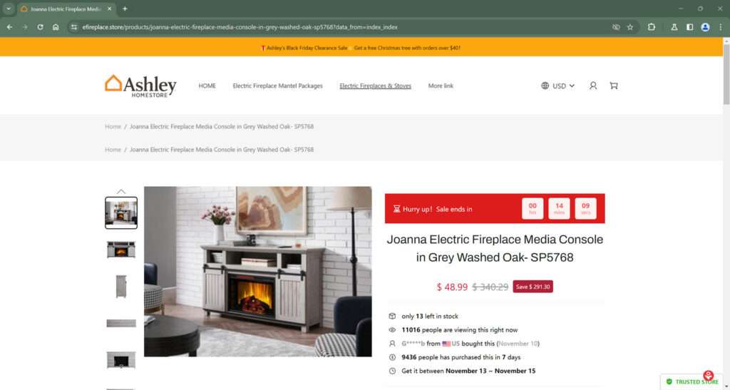 efireplace.store scam