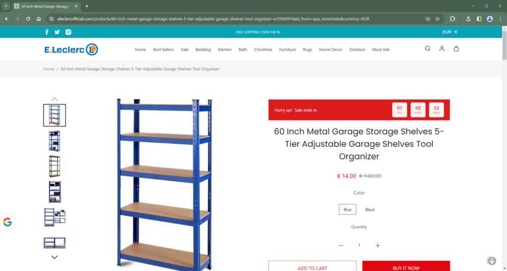 eleclercofficial.com scam