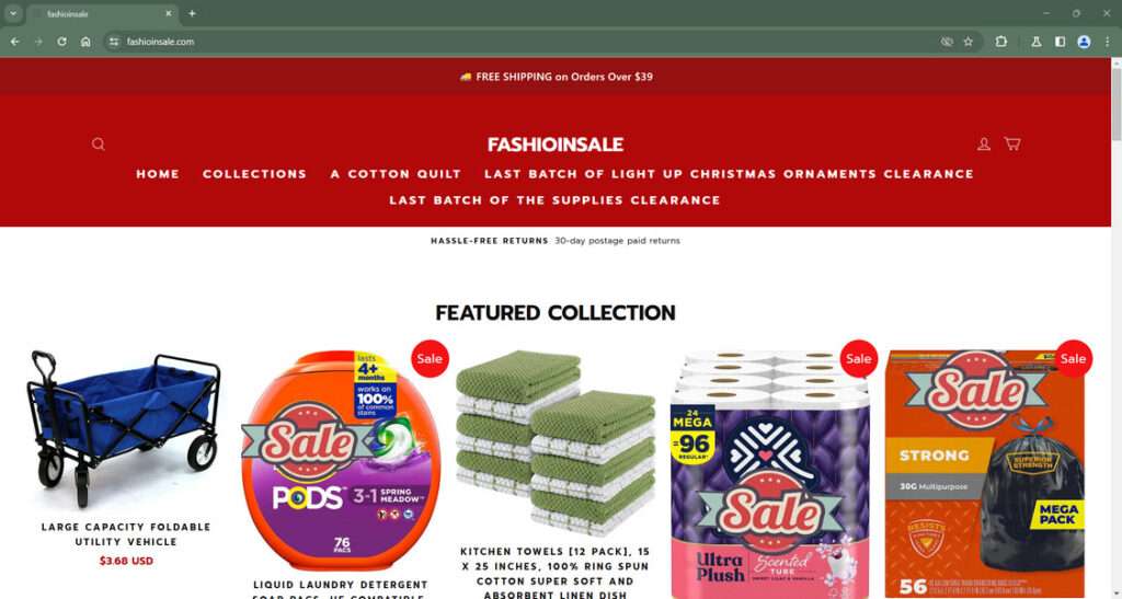 fashioinsale.com scam