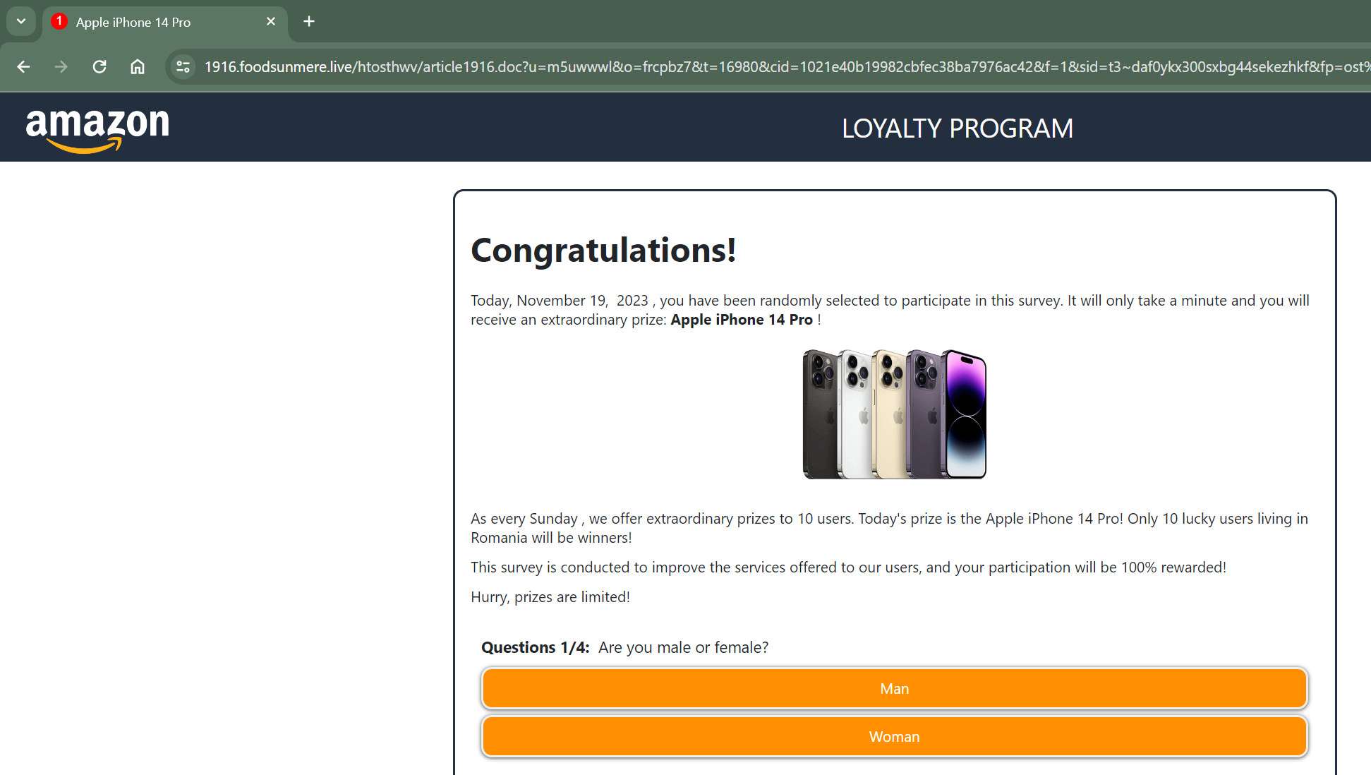 foodsunmere.live scam