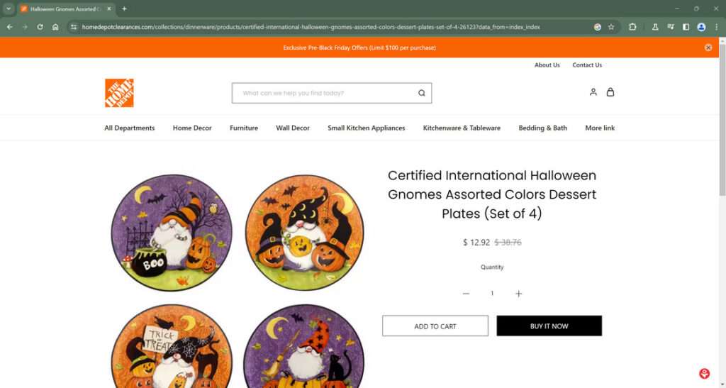 homedepotclearances.com scam