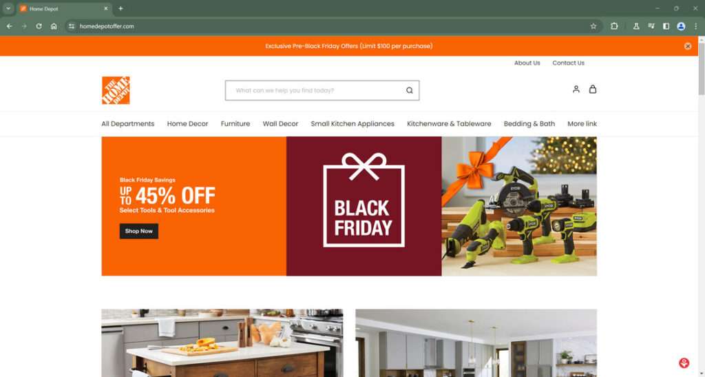 homedepotoffer.com scam