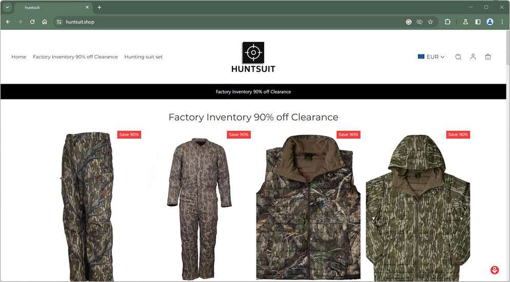 huntsuit.shop scam