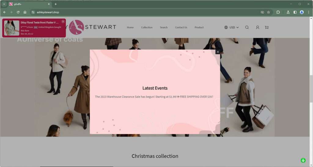 Ashleystewart.shop Scam