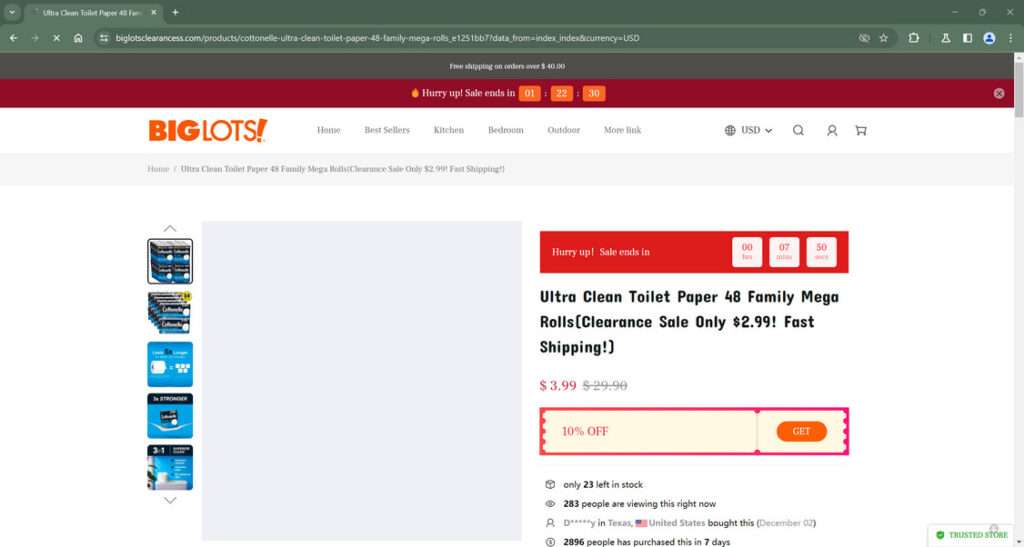 Biglosts-bigdeals.com Scam Store Warning - Don't Shop There