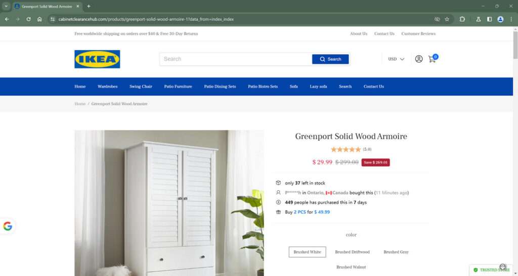Cabinetclearancehub.com Scam