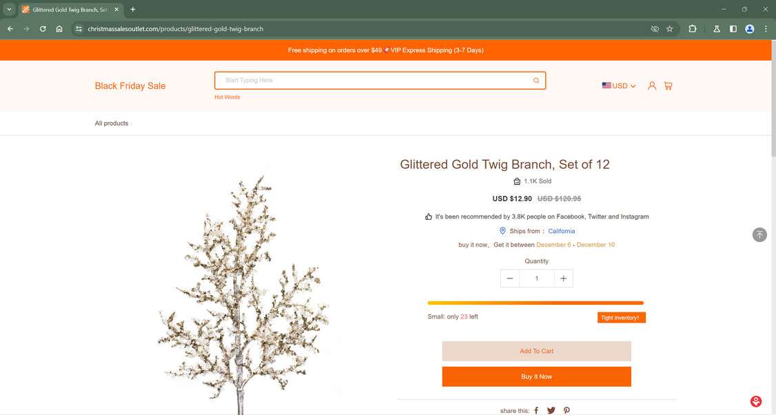 Christmassalesoutlet.com scam