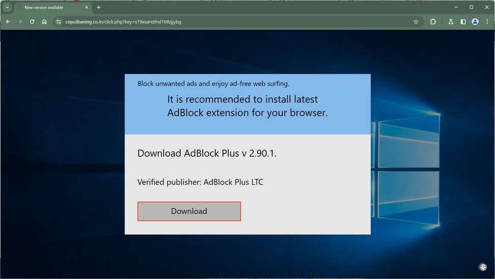 Coputbaning.co.in malware