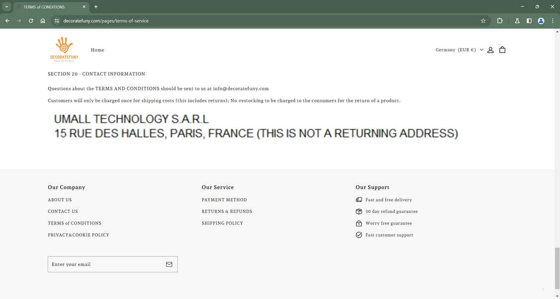 Decoratefuny.com scam