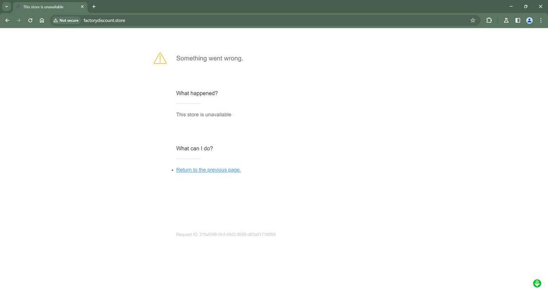 Factorydiscount.store scam